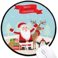 Dıythinker Noel Baba Elk Penguen Festivali Yuvarlak Kaymaz Mouse Pad