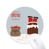 Dıythinker Noel Baba Yeni Yıl Baskılı Yuvarlak Kaymaz Kauçuk Mouse Pad