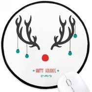 Dıythinker Noel Boynuzu Tatil Desen Yuvarlak Kaymaz Mouse Pad