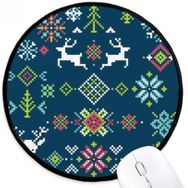 Dıythinker Noel Çiçek Geyik Kar Piksel Yuvarlak Kaymaz Mouse Pad