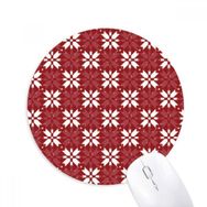 Dıythinker Noel Dekorasyonu Kırmızı Beyaz Desen Baskılı Yuvarlak Kaymaz Kauçuk Mouse Pad