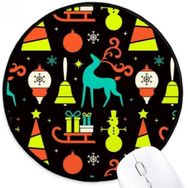 Dıythinker Noel Elk Bell Sled Festivali Yuvarlak Kaymaz Mouse Pad