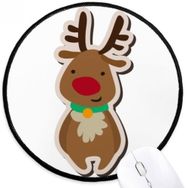 Dıythinker Noel Elk Karikatür Festivali Yuvarlak Kaymaz Mouse Pad