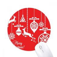 Dıythinker Noel Geyiği Ampul Kar Tanesi Ağacı Festival Baskılı Yuvarlak Kaymaz Kauçuk Mouse Pad