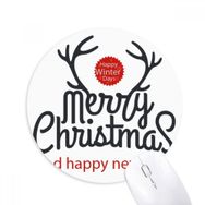 Dıythinker Noel Geyiği Yeni Yıl Kış Festivali Baskılı Yuvarlak Kaymaz Kauçuk Mouse Pad