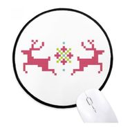 Dıythinker Noel Geyik Kar Piksel Yuvarlak Kaymaz Mouse Pad