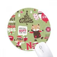 Dıythinker Noel Hayvan Mutlu Noeller Festival Baskılı Yuvarlak Kaymaz Kauçuk Mouse Pad