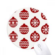 Dıythinker Noel Kar Tanesi Çizgi Kırmızı Festival Baskılı Yuvarlak Kaymaz Kauçuk Mouse Pad