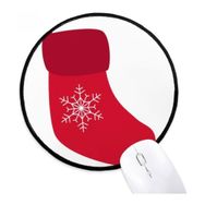 Dıythinker Noel Kar Tanesi Çorap Kırmızı Festival Yuvarlak Kaymaz Mouse Pad