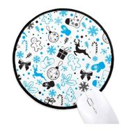 Dıythinker Noel Kar Tanesi Elk Hediye Festivali Yuvarlak Kaymaz Mouse Pad