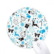Dıythinker Noel Kar Tanesi Geyik Festivali Baskılı Yuvarlak Kaymaz Kauçuk Mouse Pad