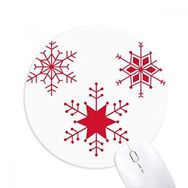 Dıythinker Noel Kar Tanesi Kırmızı Festival Baskılı Yuvarlak Kaymaz Kauçuk Mouse Pad