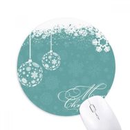 Dıythinker Noel Kar Tanesi Top Festival Baskılı Yuvarlak Kaymaz Kauçuk Mouse Pad