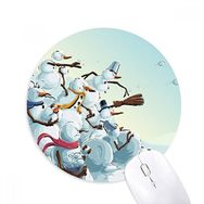Dıythinker Noel Kardan Adam Boyama Festival Baskılı Yuvarlak Kaymaz Kauçuk Mouse Pad