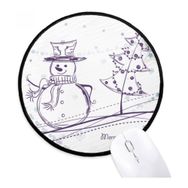 Dıythinker Noel Kardan Adam Kar Tanesi Ağacı Kroki Yuvarlak Kaymaz Mouse Pad