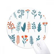 Dıythinker Noel Renkli Bitki Yaprağı İllüstrasyon Baskılı Yuvarlak Kaymaz Kauçuk Mouse Pad