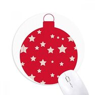 Dıythinker Noel Yıldızı Kırmızı Festival Baskılı Yuvarlak Kaymaz Kauçuk Mouse Pad