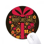 Dıythinker Noelsi Siyah Festival Baskılı Yuvarlak Kaymaz Kauçuk Mouse Pad
