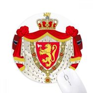 Dıythinker Norveç Ulusal Amblem Ülke Sembolü Baskılı Yuvarlak Kaymaz Kauçuk Mouse Pad