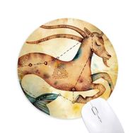 Dıythinker Ocak Aralık Oğlak Burcu Baskılı Yuvarlak Kaymaz Kauçuk Mouse Pad