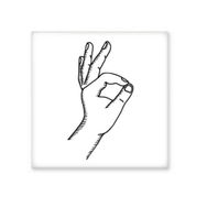 Dıythinker OK Gesture Line Çizim Deseni Parlak 10x10 cm Seramik Karo