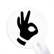 Dıythinker OK Jest Silüeti Desenli Baskılı Yuvarlak Kaymaz Kauçuk Mouse Pad