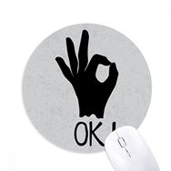 Dıythinker OK Silüet Kişiselleştirilmiş Jest Baskılı Yuvarlak Kaymaz Kauçuk Mouse Pad