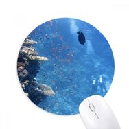 Dıythinker Okyanus Balık Dalış Bilim Doğa Resmi Baskılı Yuvarlak Kaymaz Kauçuk Mouse Pad