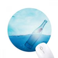 Dıythinker Okyanus Cam Şişe Bilim Doğa Baskılı Yuvarlak Kaymaz Kauçuk Mouse Pad