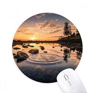Dıythinker Okyanus Gökyüzü Taşı Su Bilimi Doğa Baskılı Yuvarlak Kaymaz Kauçuk Mouse Pad