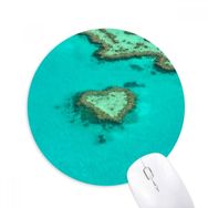 Dıythinker Okyanus Kalp Şeklinde Ada Doğa Resmi Baskılı Yuvarlak Kaymaz Kauçuk Mouse Pad