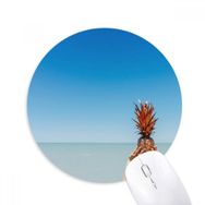 Dıythinker Okyanus Kum Kumsal Ananas Deniz Resmi Baskılı Yuvarlak Kaymaz Kauçuk Mouse Pad
