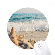 Dıythinker Okyanus Kum Kumsal Deniz Yıldızı Deniz Resmi Baskılı Yuvarlak Kaymaz Kauçuk Mouse Pad