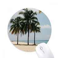 Dıythinker Okyanus Kum Plaj Deniz Ağacı Resim Baskılı Yuvarlak Kaymaz Kauçuk Mouse Pad