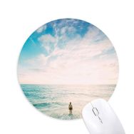 Dıythinker Okyanus Kum Plaj Deniz Resmi Baskılı Yuvarlak Kaymaz Kauçuk Mouse Pad