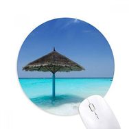 Dıythinker Okyanus Plaj Yeşil Ağaç Baskılı Yuvarlak Kaymaz Kauçuk Mouse Pad