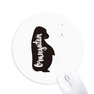 Dıythinker Orangutan Siyah Beyaz Hayvan Baskılı Yuvarlak Kaymaz Kauçuk Mouse Pad