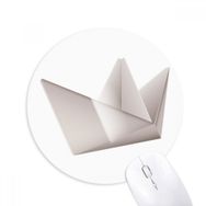 Dıythinker Origami Geometrik Soyut Gemi Desenli Baskılı Yuvarlak Kaymaz Kauçuk Mouse Pad