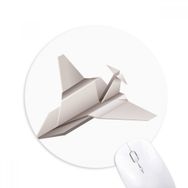 Dıythinker Origami Geometrik Soyut Uçak Desenli Baskılı Yuvarlak Kaymaz Kauçuk Mouse Pad