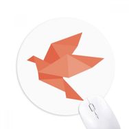 Dıythinker Origami Kırmızı Kuş Soyut Desen Baskılı Yuvarlak Kaymaz Kauçuk Mouse Pad