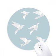 Dıythinker Origami Soyut Güvercin Geometrik Şekilli Baskılı Yuvarlak Kaymaz Kauçuk Mouse Pad