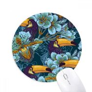 Dıythinker Orkide Kuş Kare Sürekli Desen Hayvan Baskılı Yuvarlak Kaymaz Kauçuk Mouse Pad