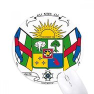 Dıythinker Orta Afrika Ulusal Amblem Ülke Baskılı Yuvarlak Kaymaz Kauçuk Mouse Pad