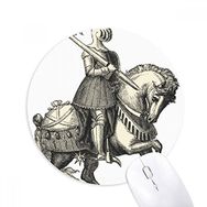 Dıythinker Orta Çağ Şövalyeleri Avrupa Çizgi Çizim Baskılı Yuvarlak Kaymaz Kauçuk Mouse Pad