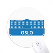 Dıythinker Oslo Norveç Mavi Simgesi Desenli Baskılı Yuvarlak Kaymaz Kauçuk Mouse Pad