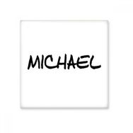 Dıythinker Özel El Yazısı İngilizce İsim Michael Seramik Bisque Fayans 10x10 cm Seramik Karo
