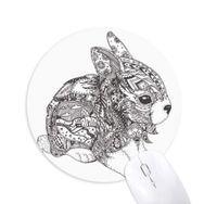 Dıythinker Paint Rabbit Friend Company Baskılı Yuvarlak Kaymaz Kauçuk Mouse Pad