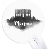 Dıythinker Palais Princier de Monaco Mürekkep Şehir Yuvarlak Kaymaz Kauçuk Mouse Pad