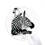 Dıythinker Palawan Tropik Stil Zebra Hayvan Baskılı Yuvarlak Kaymaz Kauçuk Mouse Pad