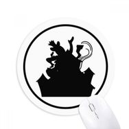 Dıythinker Palyaço Kalesi Eğlence Parkı Siyah Siluet Baskılı Yuvarlak Kaymaz Kauçuk Mouse Pad